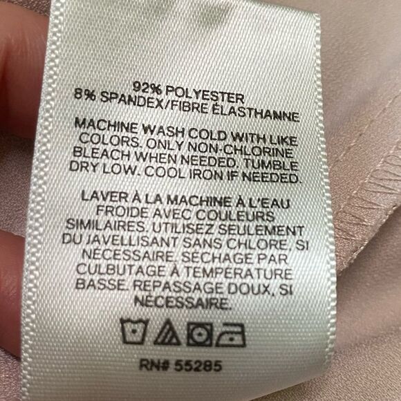 EXPRESS Pale Pink Flutter Sleeve Belted Peplum Blouse - Picture 10 of 10